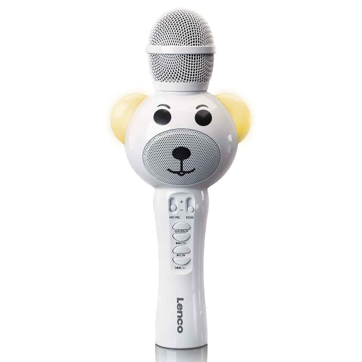 Microfono karaoke con Bluetooth, slot SD, luci LED