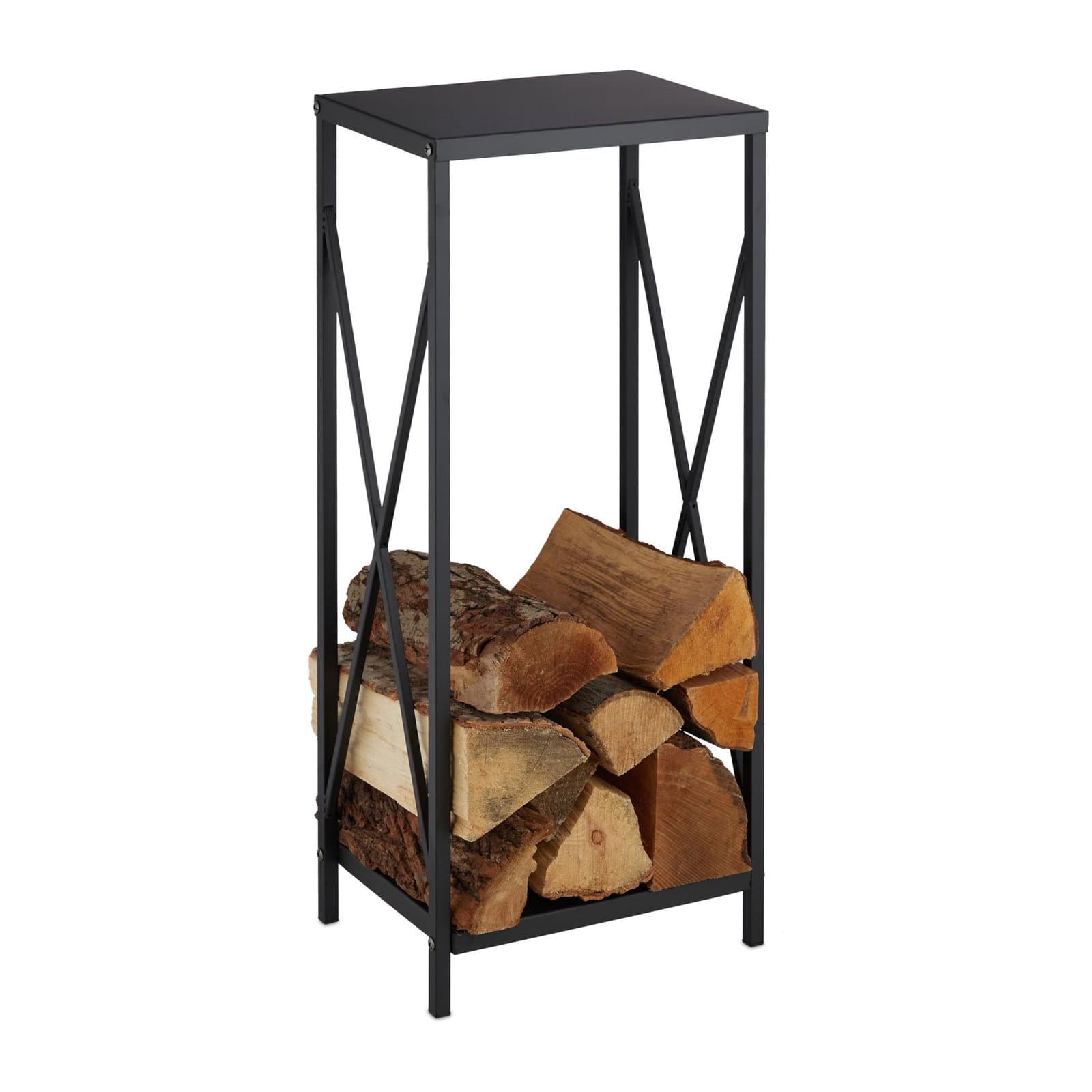 Etagère bois en acier noir