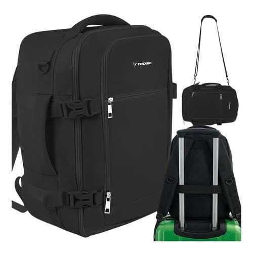 Reiserucksack 20L – Schwarz, 2-in-1-Tasche