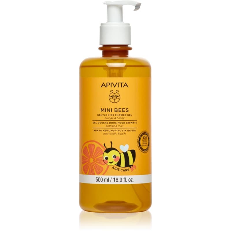 Apivita Mini Bees Gentle Kids Shower Gel Orange&Honey Duschgel für Haare und Körper für Kinder 500 ml