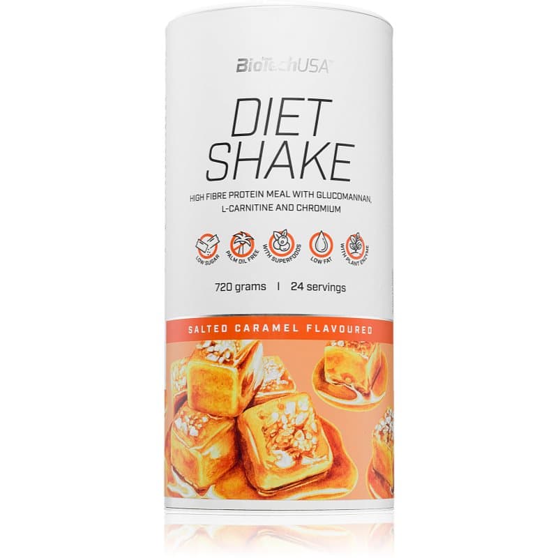 BioTechUSA Diet Shake Pulver zur Herstellung von Getränken mit Eiweiß Geschmack Salted Caramel 720 g
