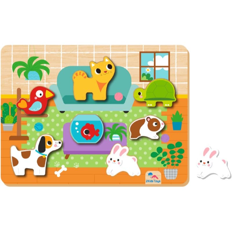 2Kids Toys Shape Puzzles Activity Steckspielzeug Pets 12 m+ 8 St.