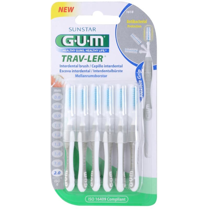 G.U.M Trav-Ler Interdental Interdentalzahnbürste 2,0 mm 6 St.