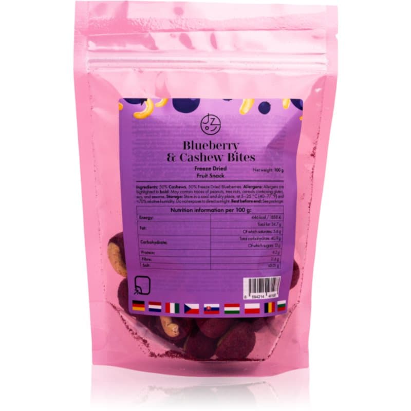 Mandimu Cashewkerne im Blaubeermantel 100 g gefriergetrocknete Früchte mit Nüssen 100 g