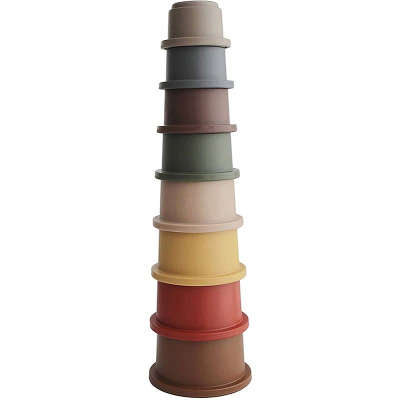 Mushie Stacking Cups Toy Spielzeug 3in1 Retro 8 St.