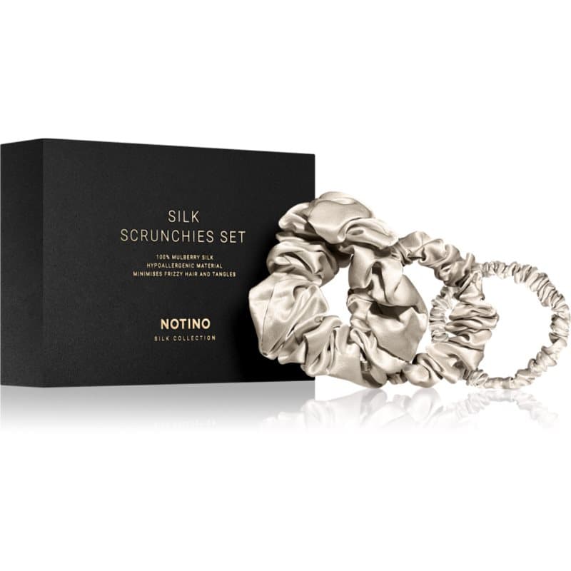 Notino Silk Collection Scrunchie Set Haargummi-Set aus Seide Farbton Cream