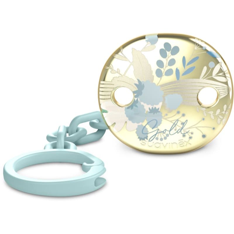 Suavinex Gold Premium Pacifier Clip Schnullerclip Blue 1 St.