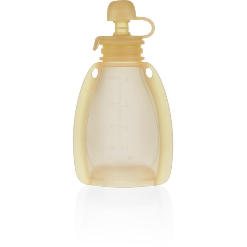 Zopa Silicone Refillable Baby Food Pouch Quetschie 0 m+ Transparent Yellow 120 ml