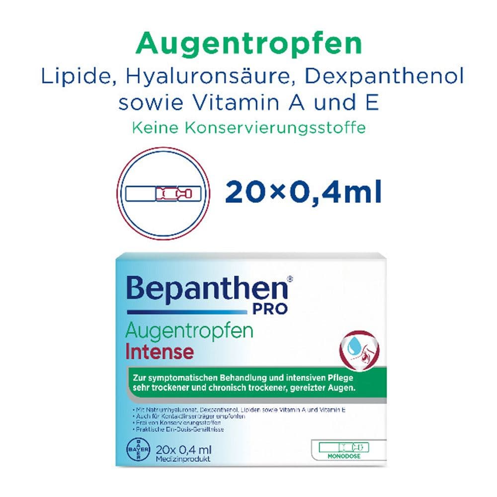 Bepanthen® Pro Augentropfen Intense Monodosen bei sehr trockenen Augen view 2
