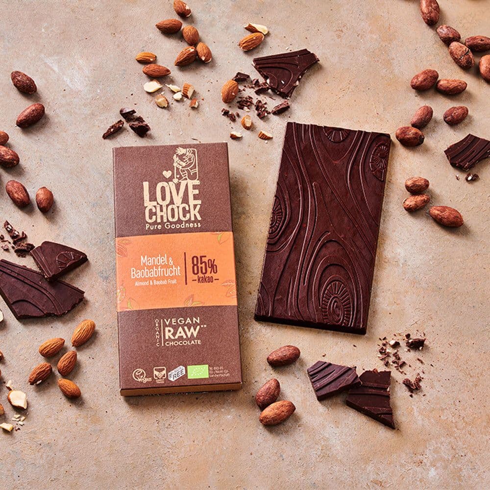 Lovechock Mandel & Baobabfrucht 85% Kakao view 2