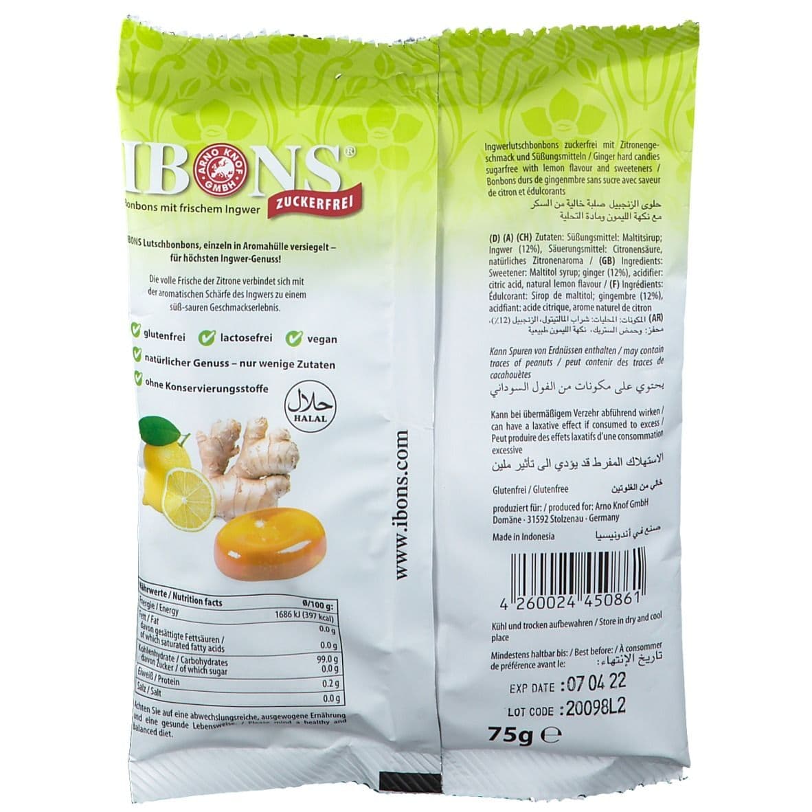 Ibons® Ingwer-Zitrone zuckerfrei view 2