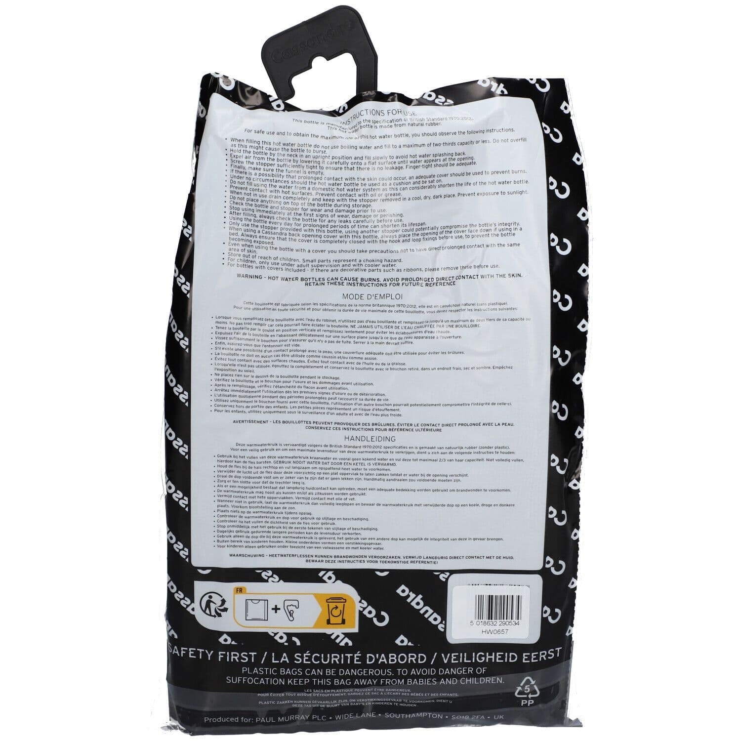 Cassandra Wärmflasche mit Strickbezug Grau 1,8L view 2