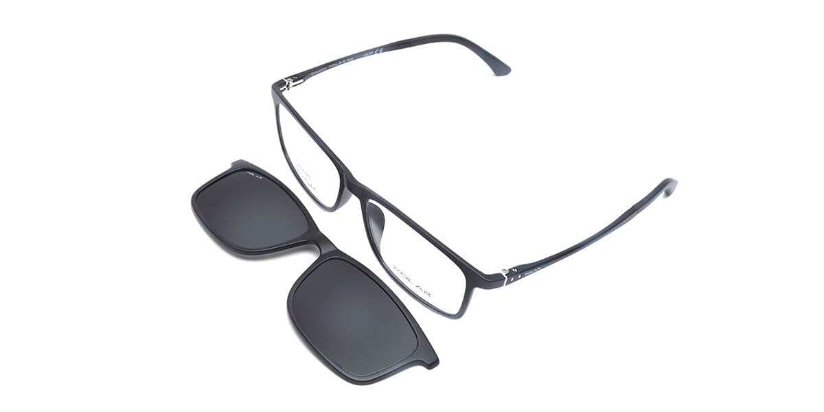 Polar 401 With Clip On Polarized 76 55mm Schwarze Damen Brillen