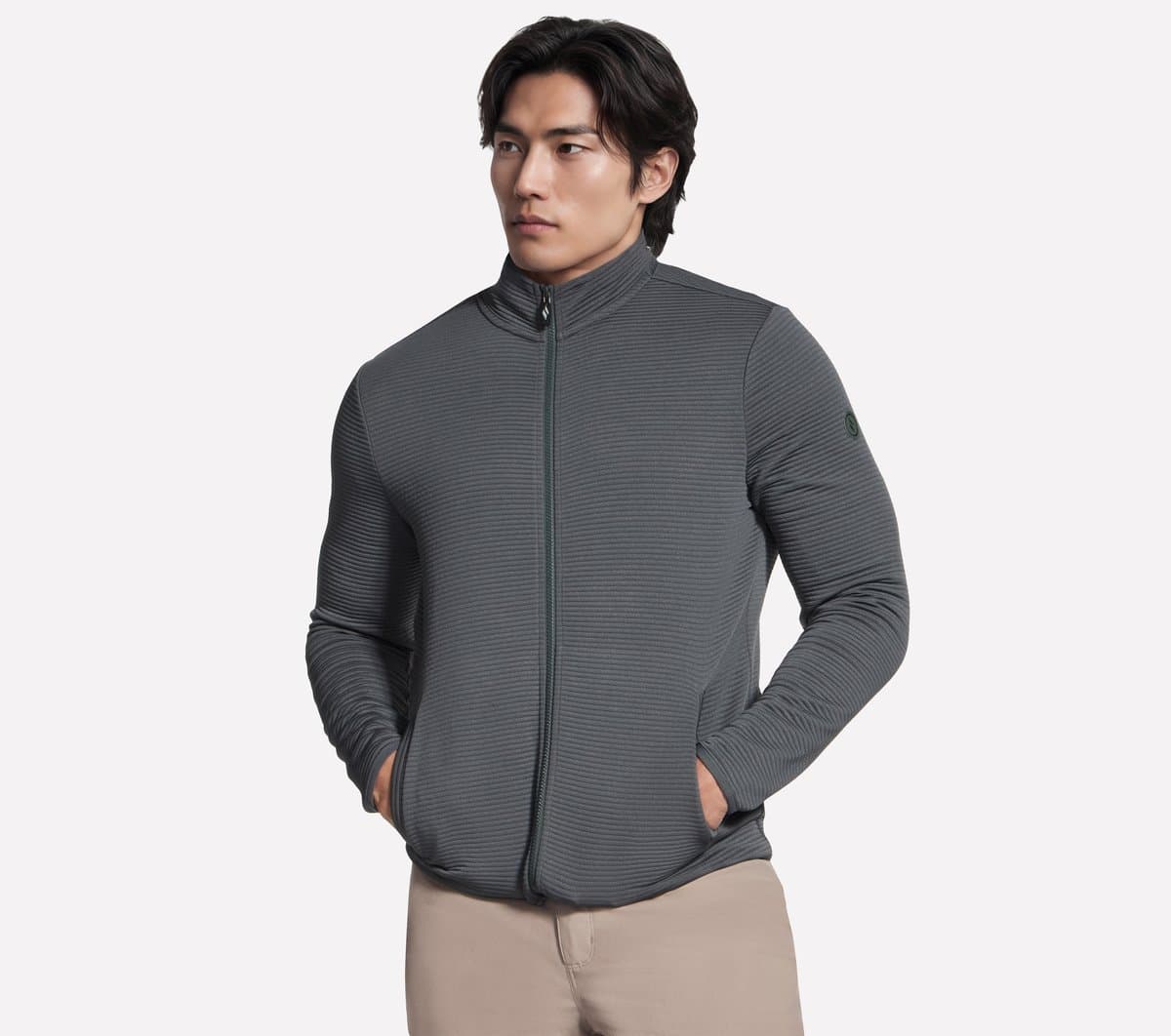 Skechers The Hoodless Kapuzenpullover Ottoman Jacke in Grün/Schwarz, Größe 3XL