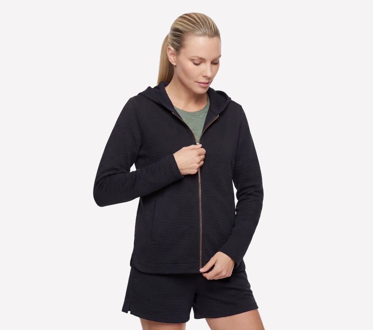 Skechers GO WALK Everywhere Tunika-Top Jacke in Schwarz, Größe XL