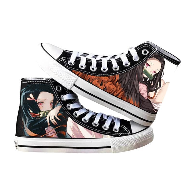 Anime Schuhe Ghost Slayer Tanjiro Sneakers Freizeitschuhe für Männer Frauen Segeltuchschuhe cm gold