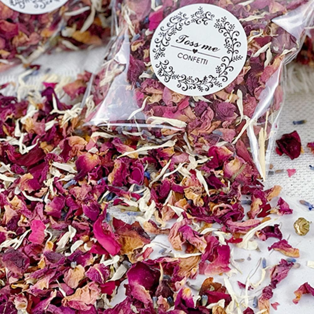 10er-Pack getrocknete Blumenkonfetti für Hochzeiten, getrocknete Blütenblätter, Rosenblütenkonfetti, Hochzeitsfeier, Blumenkonfetti, Dekoration