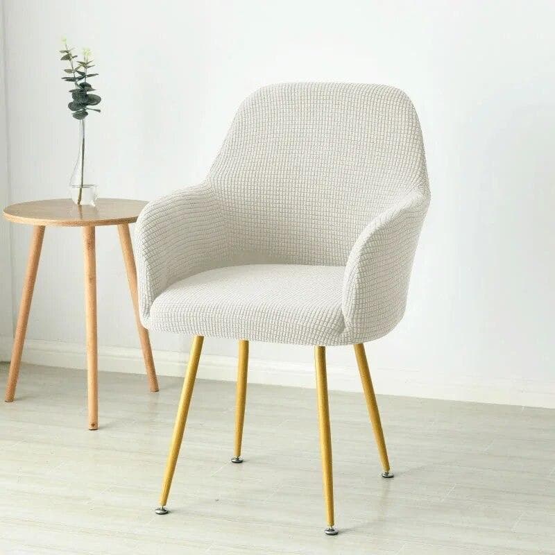 Housse de chaise à bras haut extensible polaire chaise de salle à manger housse de maquillage bureau étude chaise couvre réglable Fundas Para