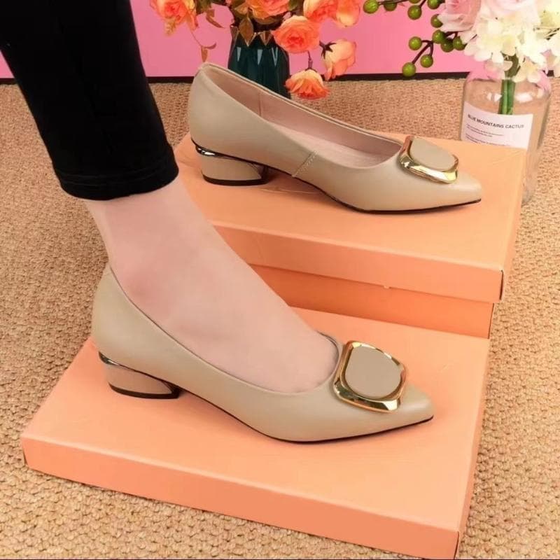 Sommer-Einzelschuhe mit weichem Boden, weiblich, dick, mit Temperament, echte weiche Lederschuhe, flacher Mund, spitze Arbeitsschuhe mit flachem Boden