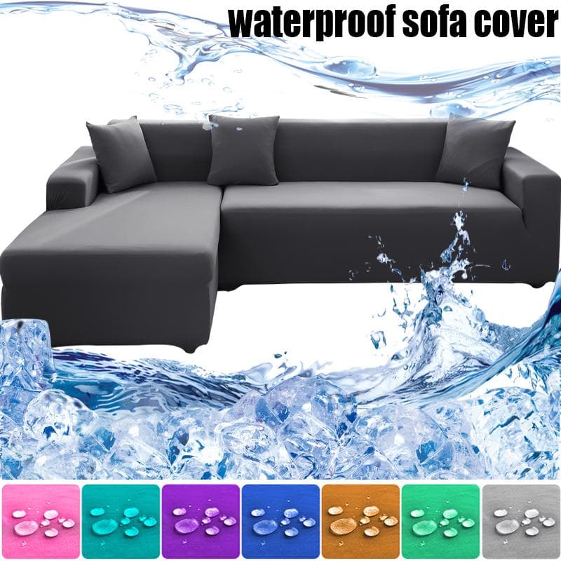 Stretch-wasserdichter Sofabezug, staubdicht, einfarbig, L-förmig, Ecksofa, Couchbezug, separate Sofabezüge, haustierfreundlich gelb