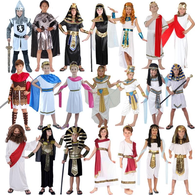 Ägyptisches & Griechisches Kriegerkostüm für Kinder: Pharao, Kleopatra, Prinz, Prinzessin, Römische Göttin Kleidung cm