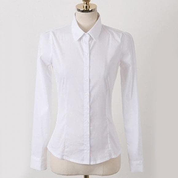 Frauen Mode Büro Dame OL Shirt Arbeiten Business Krankenpflege Karriere Top Bluse cm weiß