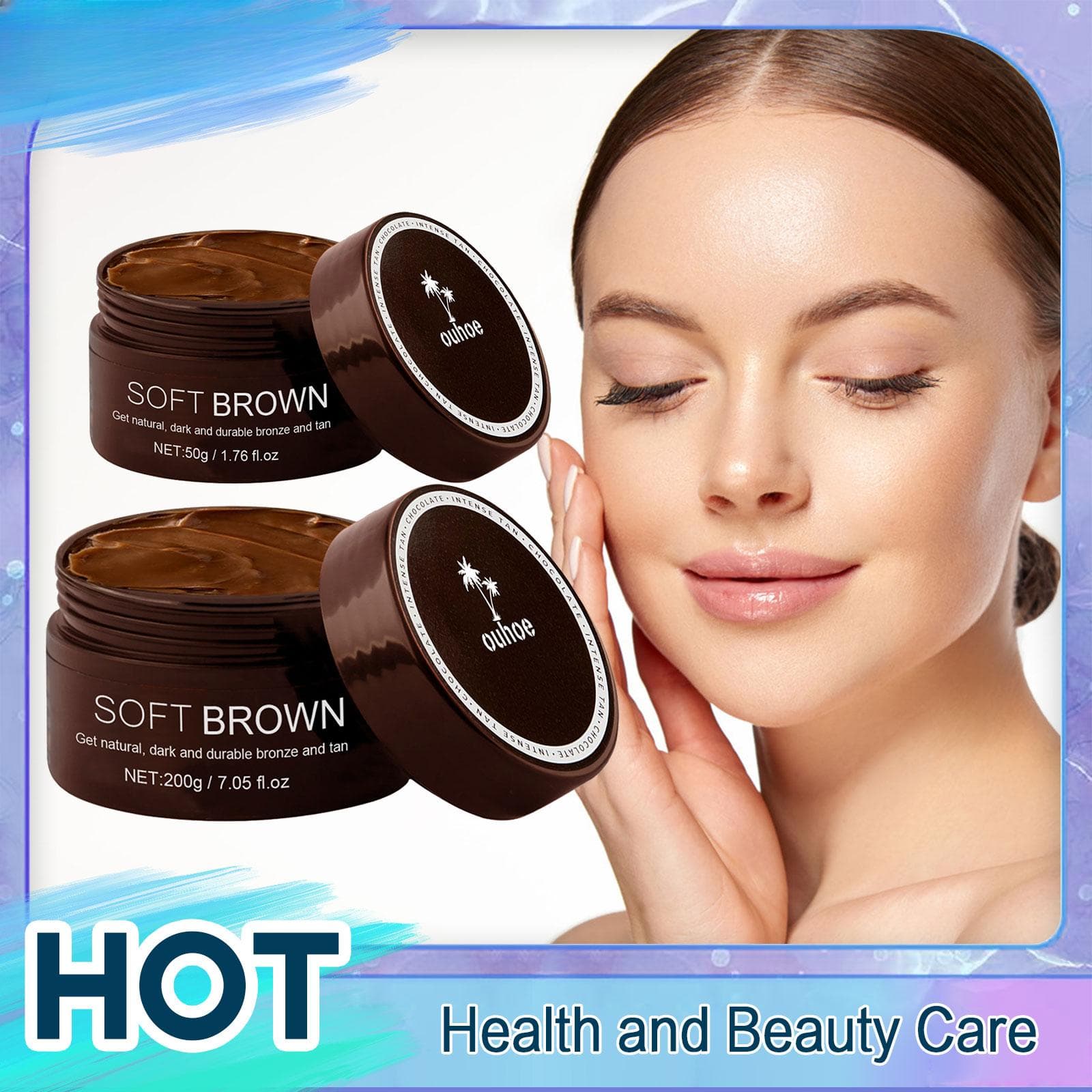 Selbstbräunungscreme, intensive Bräunung, UV-Schutz, für den Außenbereich, Sommer, Strand, brauner Bronzer, lang anhaltende, sonnenlose