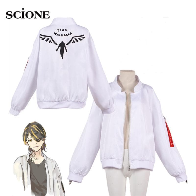 Anime Cosplay Kostüm Tokyo Revengers Hanemiya Kazutora Cosplay Kostüme Weißer Mantel Valhalla Uniform Baseball Mantel Mikey Draken Halloween cm