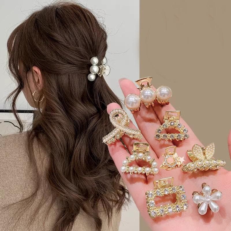 6/8/10 STÜCKE/Set Kleine Strassperlen Geometrische Metallhaarspangen für Frauen Mädchen Süße Mini Haarspangen Haarnadeln Haarschmuck