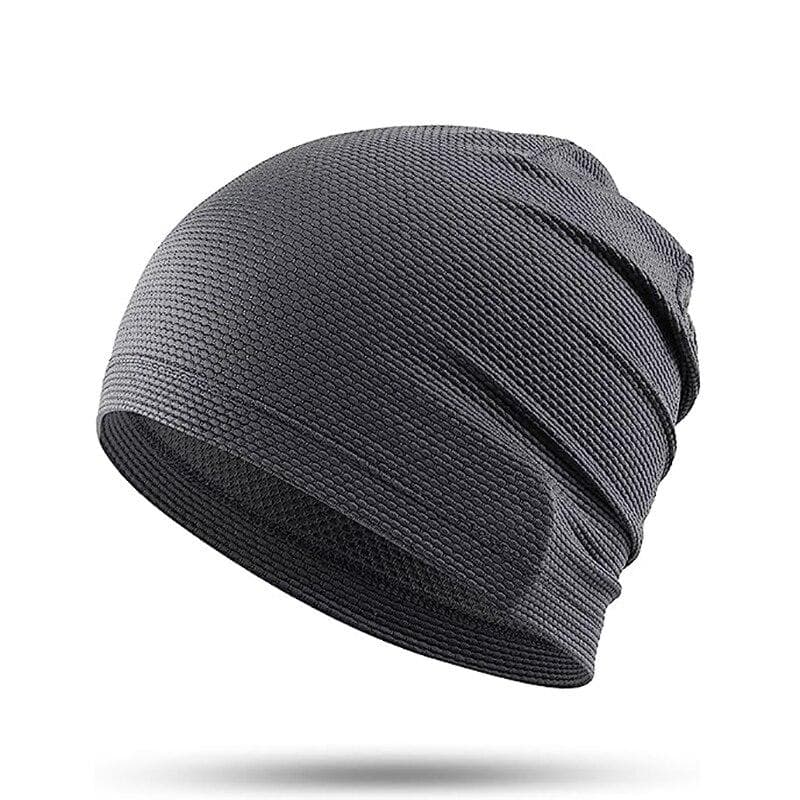 Hochwertige dunkelgraue Kopfbedeckung Bandana Radfahren Sport Kaltkappe Laufen Saugfähige atmungsaktive Mütze Radfahren Stacked Cap Dünn Sommer