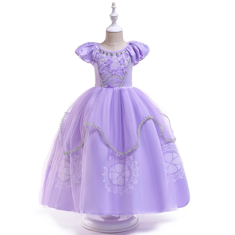Mädchen Sofia Prinzessin Kleid Cartoon Kostüm Cosplay Party Kostüm Ideales Geschenk 120cm violett