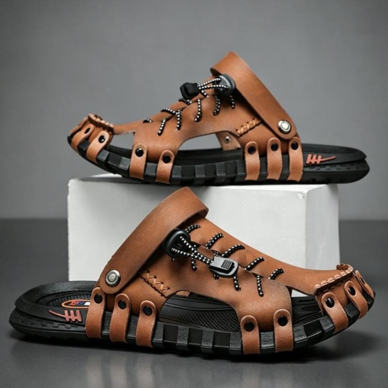 Große Größe 46 Luxus Männer Leder Hausschuhe Sandalen Komfortable Atmungsaktive Casual Schuhe Männer Mode Turnschuhe Freizeit Männer Hausschuhe