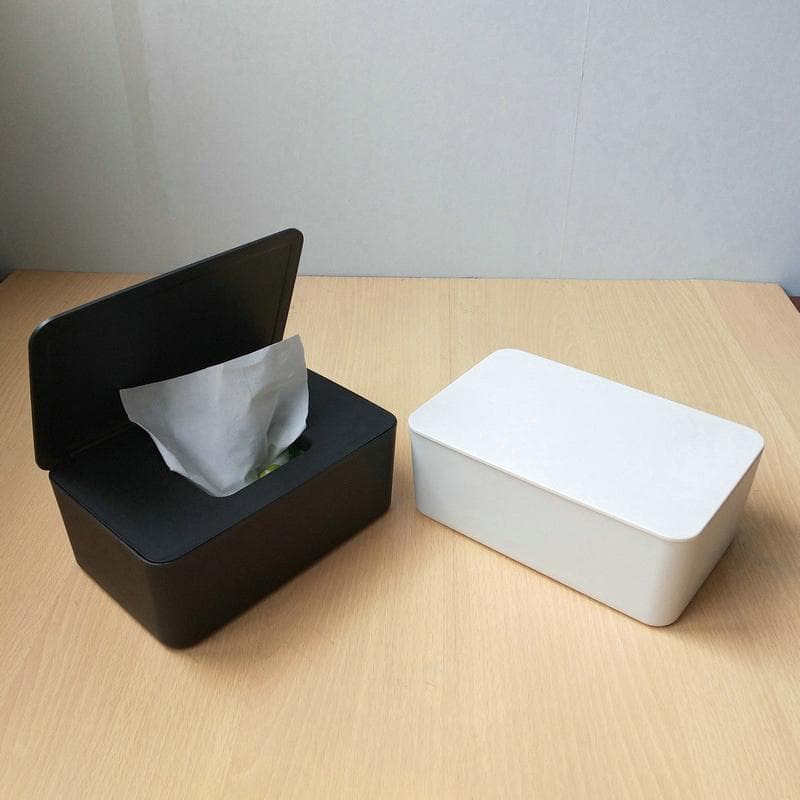 Boîte de rangement pour lingettes humides anti-poussière avec couvercle Boîte de rangement pour mouchoirs de bureau Distributeur de lingettes