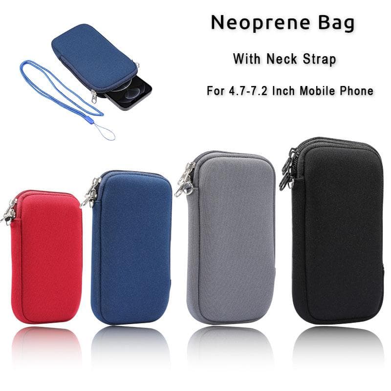 Neopren-Gurt-Aufbewahrungstasche für Handys, für iPhone 16 Plus 15 14 13 12 11 Pro Max, Xiaomi Redmi Note 9 7, Samsung Galaxy Oppo Moto, stoßfeste