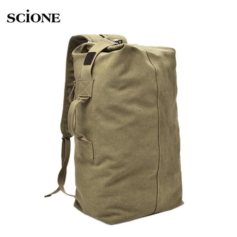 Mode Rucksack Herren Rucksack Outdoor Sporttasche Canvas Umhängetasche Männer armee grüne
