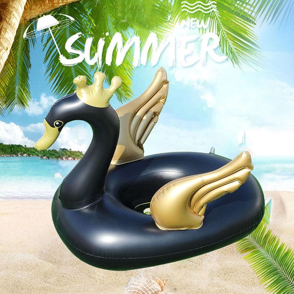 Aufblasbarer Schwimmring für Babys, weiß/schwarz, Schwan, Schwimmring, Wasserspaß-Spielzeug, Kinder, Urlaub, Wassersport, Strandparty-Spielzeug