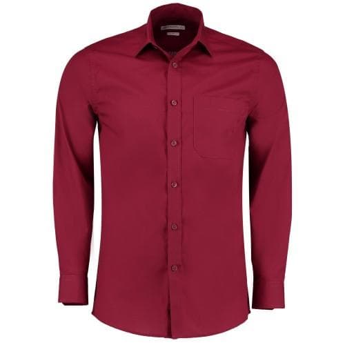 Kustom Kit Herren Langarm Popeline Shirt cm weiß