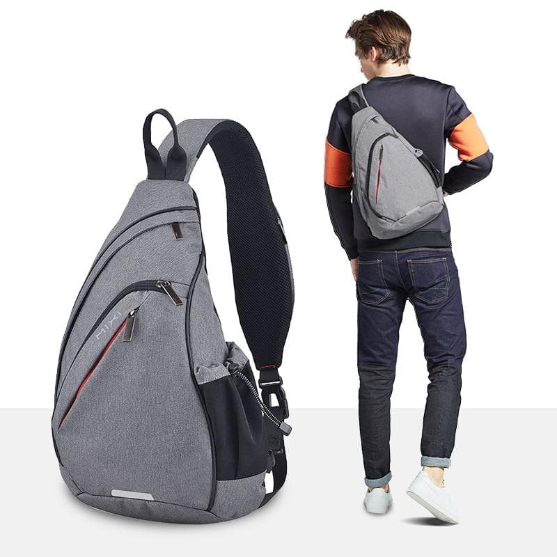 Mixi Männer Schulter Rucksack Frauen Sling Bag Umhängetasche Jungen Radfahren Sport Reisen Vielseitige Mode Tasche Student Schule schwarz