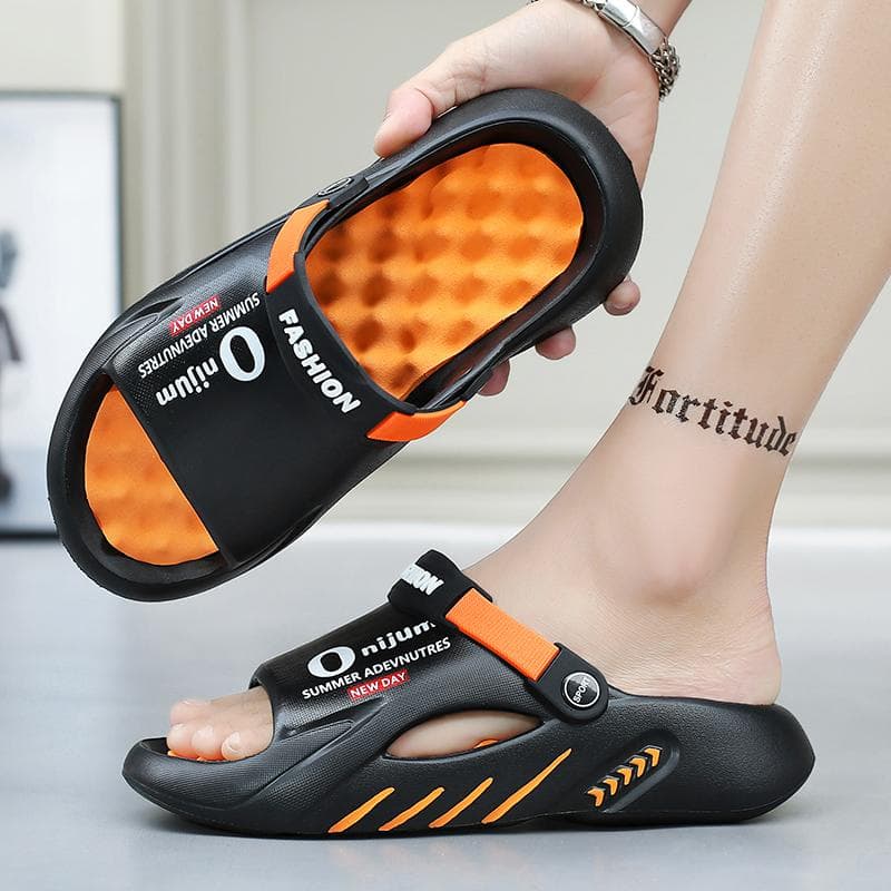Modische Massage-Hausschuhe für Herren, für drinnen und draußen, Sandalen, Strand, Freizeitschuhe, Slides, Herrensandalen, große Größe, bequem,