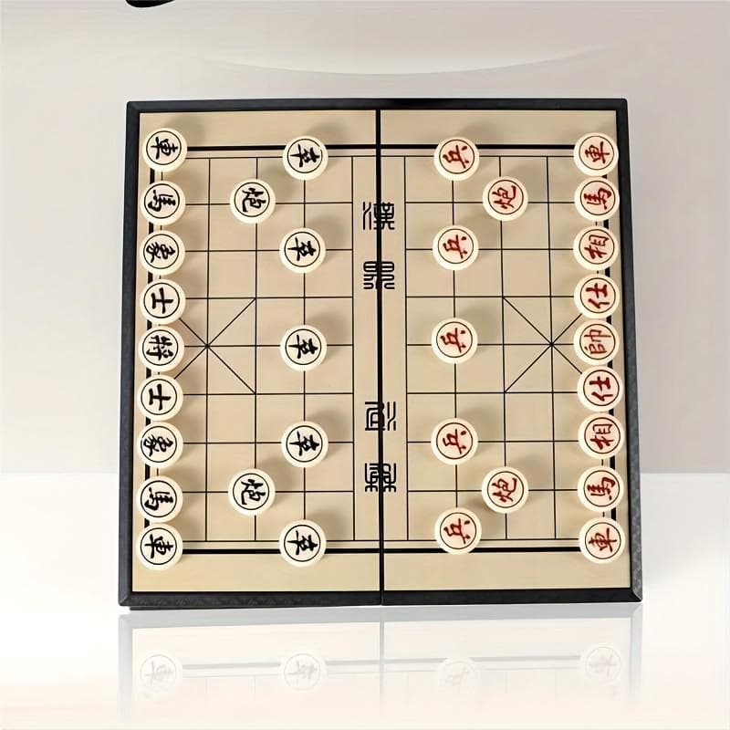 Magnetisches tragbares chinesisches Schachspiel – Spaß für Kinder und Erwachsene – magnetisches faltbares Brettspiel für Training und Reisen