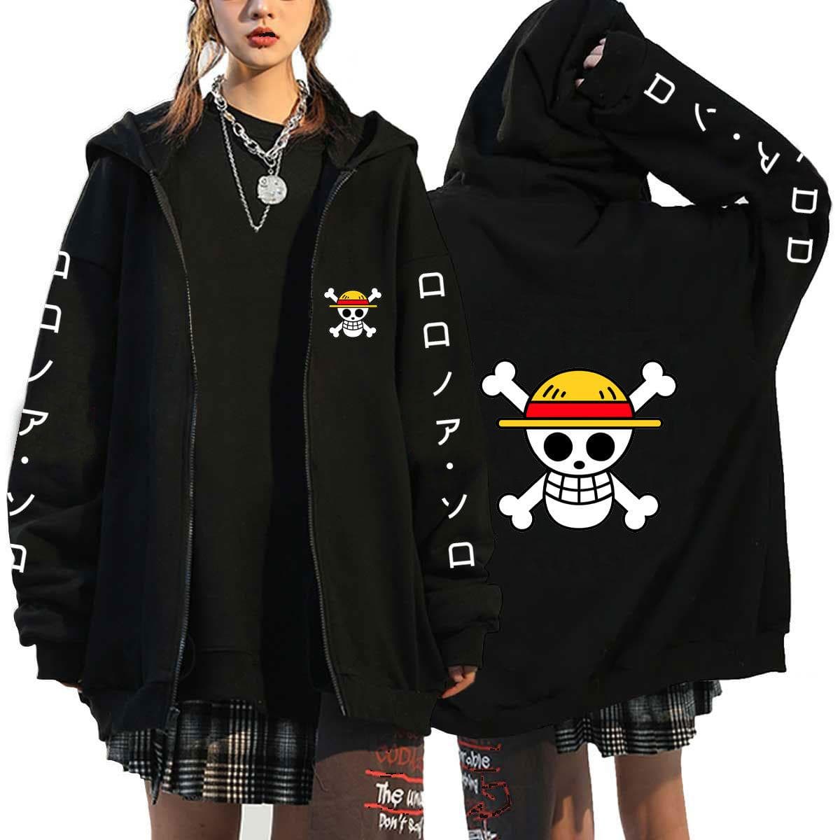 Cosplay Luffy Zoro ONE PIECE Anime Hoodies Männer Jacken Casual Zipper Mantel Harajuku Unisex Hoodie Cartoon Gedruckt Sweatshirts Hip Hop Hoody