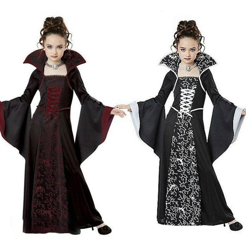 Kinder Mädchen Halloween Hexe Kleid Retro Cosplay Kostüm Bühnenauftritt Kleid cm