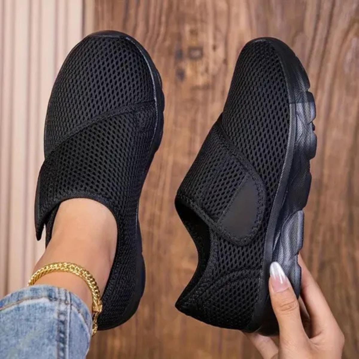 Unisex, Orthopädische Schuhe, Verstellbare Riemen, Atmungsaktive Schuhe, Obermaterial aus Mesh, EVA-Sohle, Bequem, Freizeitschuhe, Sportschuhe, Ohne