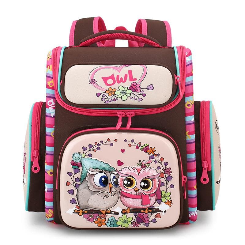 Neueste 3D Cartoon Eule Kinder Schultasche für Mädchen Orthopädische Grundschultasche Gefaltete Kinder Schultasche für Jungen Rucksack