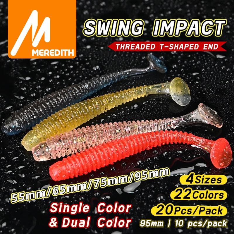 MEREDITH Swing Impact Angelköder 55 mm 65 mm 75 mm Angeln Gummiköder Meeresangeln Leurre Souple Silikonköder Köder