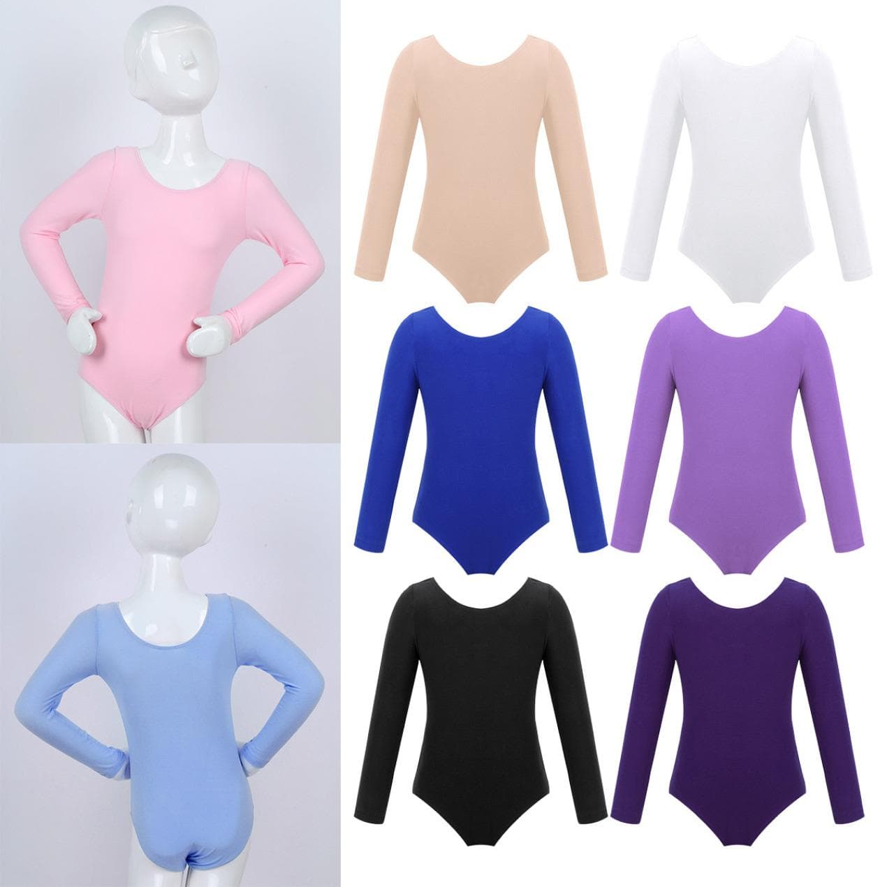 Kleinkind Kinder Mädchen Gymnastik Ballett Langarm Trikot Tutu Rock Tanzkleidung Kostüm cm apricot