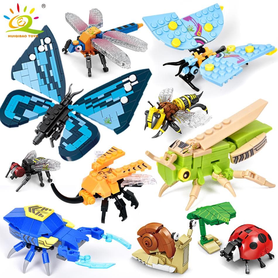 Moc Insektenmodell Bausteine Fliege Biene Stadt Bausteine Set Kinder Puzzle Montagespielzeug für Kinder Geschenk