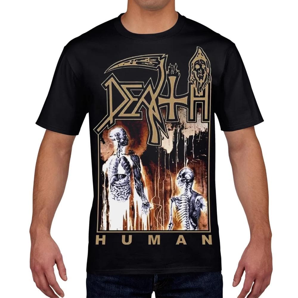 Klassisches Death Human 1991 Herren T-Shirt Technischer Progressiver Death Metal Unisex Kurzarm Hochwertiges Grafik-T-Shirt Y2k T-Shirt cm
