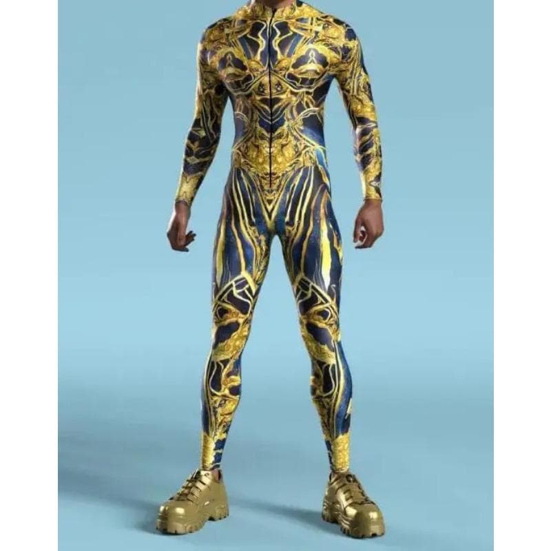 Mechanische Cyber-Rüstung Cyber-Overall Cosplay Punk-Bodysuit Steampunk-Kostüm Halloween-Party zeigt Männer Cool Zentai Anzug cm