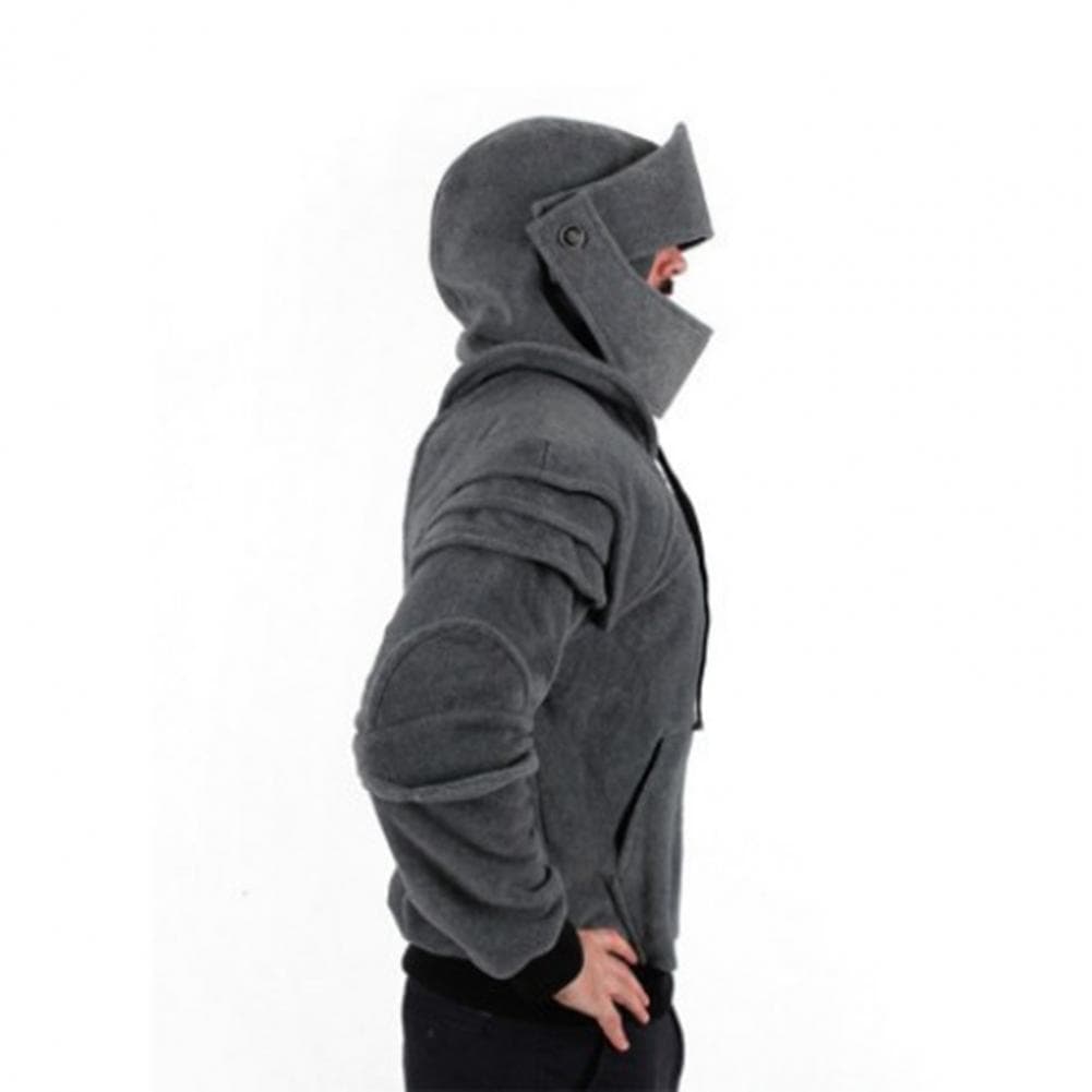 Kostüm Kostüm Hoodie für Männer mit Kordelzug aufgesetzte Tasche elastische Bündchen Halloween Ritter Hoodie mit langen Ärmeln Männer Halloween